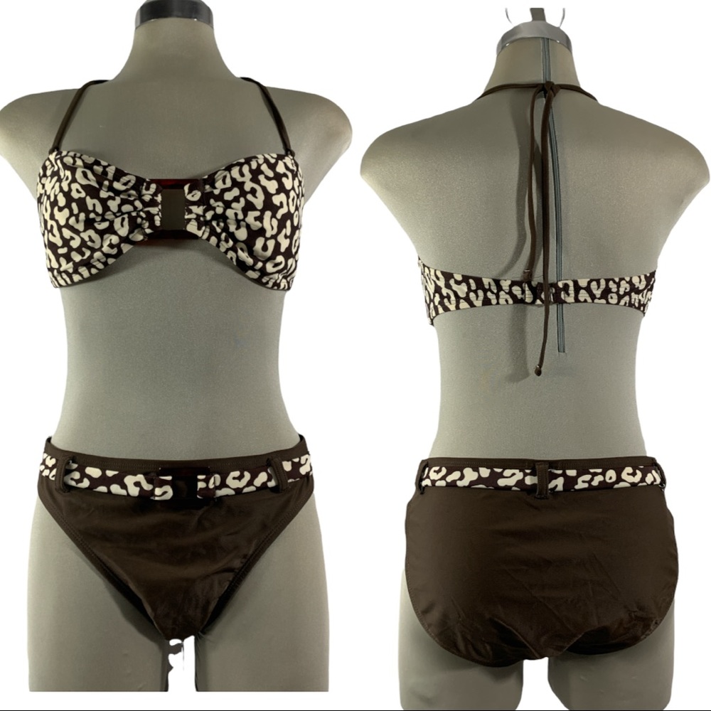 ISAAC MIZRAHI Brown & B 2 Pieces Bikini Swimsuit’s